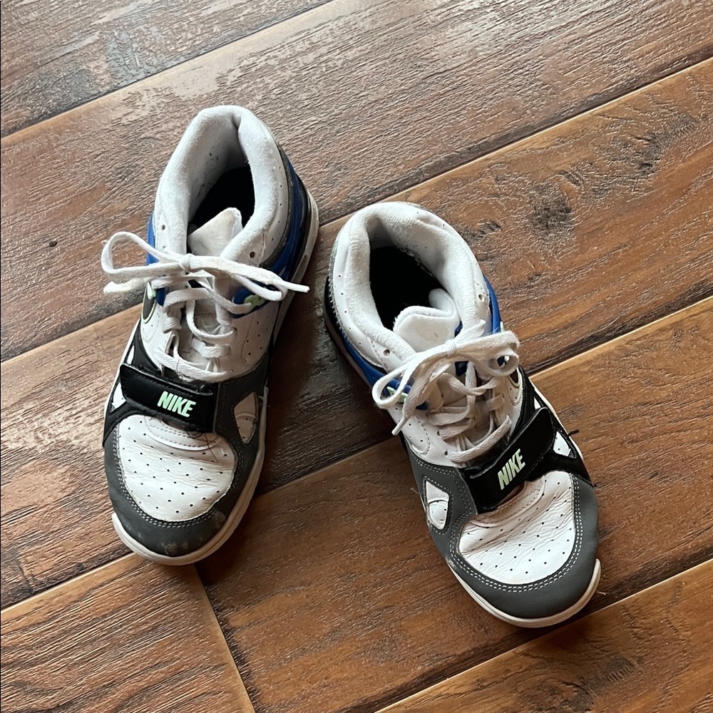Nike Kids White, Black, and Blue Sneakers